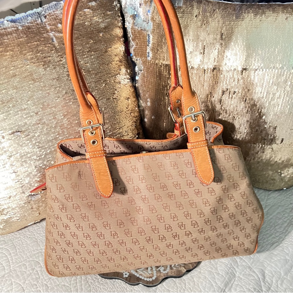 Dooney & Bourke Brown Logo Shoulder Bag
